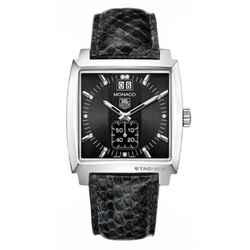 TAG Heuer Monaco Quartz Big Date Stainless Steel / Black / Python